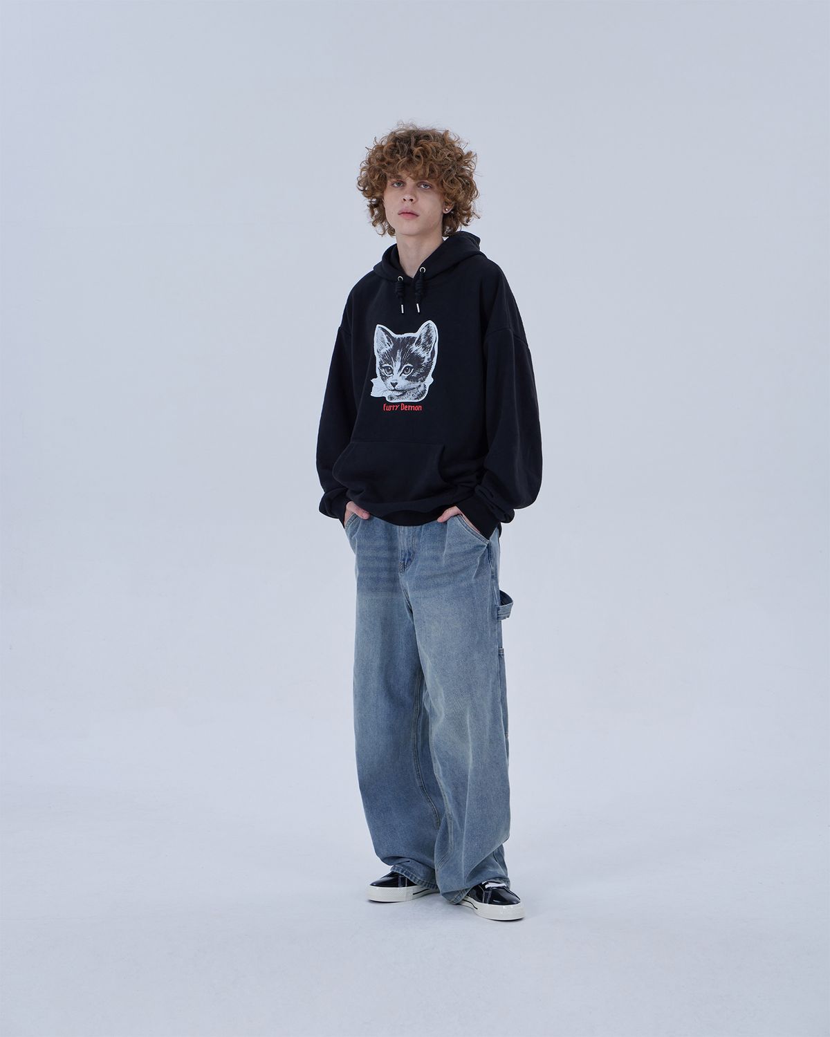 디스펑트(DYSFUNCT) STERN CAT HOODIE (BLACK)