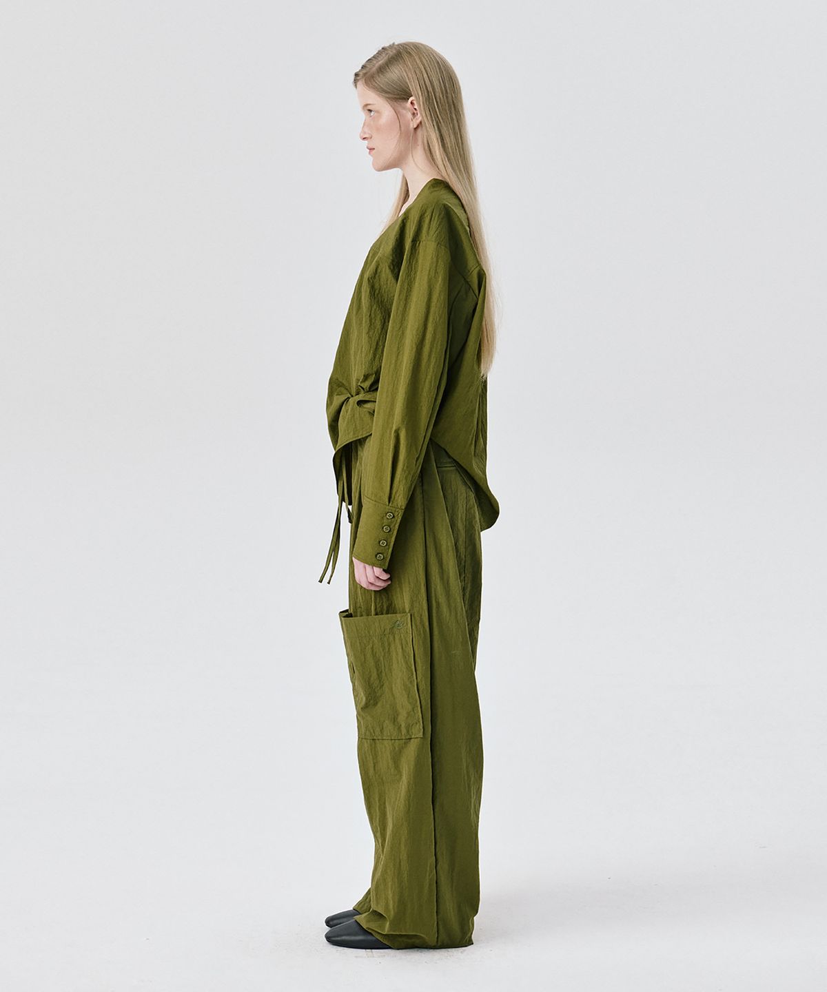 분더캄머(WNDERKAMMER) String Tunnel Pants_Khaki(스트링 터널 팬츠_카키)