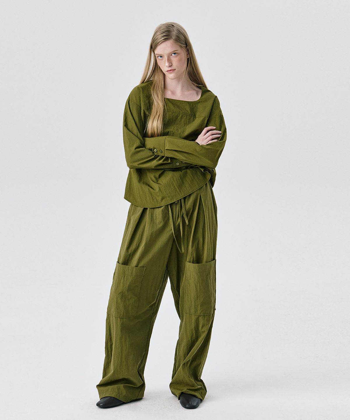 분더캄머(WNDERKAMMER) String Tunnel Pants_Khaki(스트링 터널 팬츠_카키)