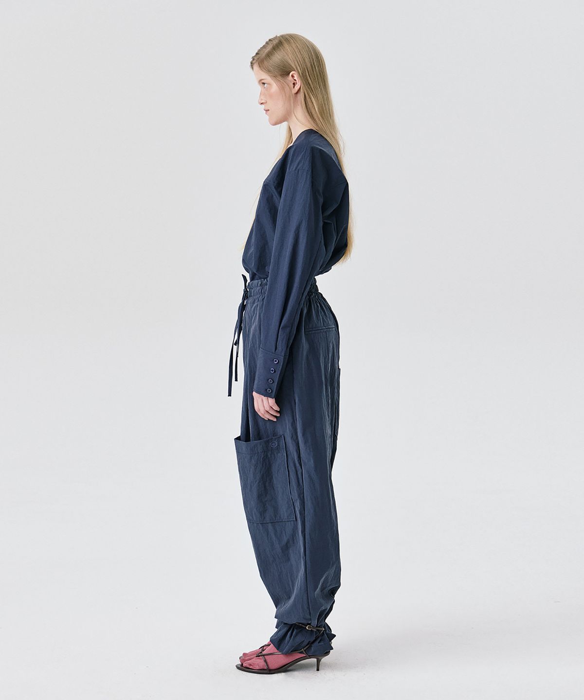 분더캄머(WNDERKAMMER) String Tunnel Pants_Navy(스트링 터널 팬츠_네이비)