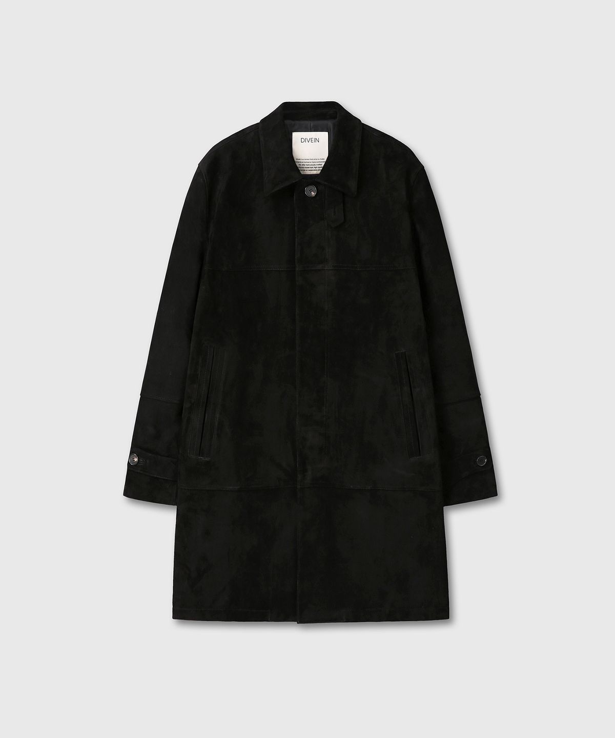 다이브인(DIVEIN) INDIA GOAT SUEDE CAR COAT (BLACK)
