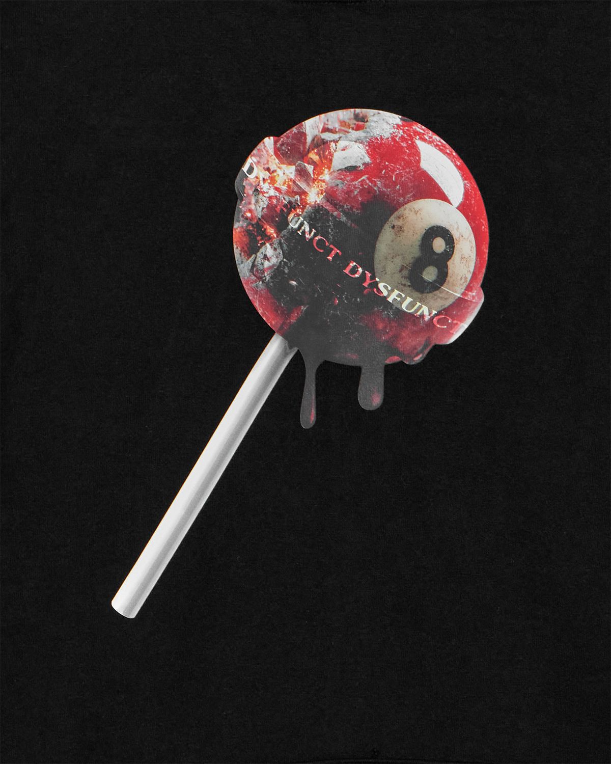 디스펑트(DYSFUNCT) RED EIGHT CANDY HOODIE (BLACK)