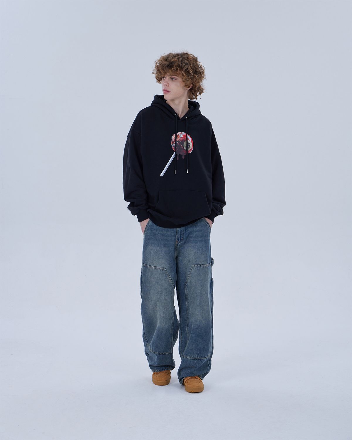 디스펑트(DYSFUNCT) RED EIGHT CANDY HOODIE (BLACK)