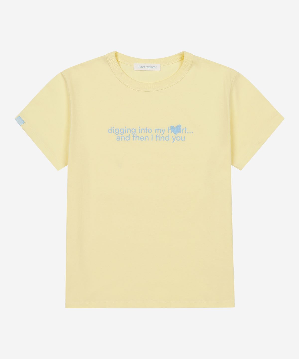 하트익스플로러(HEARTEXPLORER) Digging into my heart t-shirt (butter yellow)