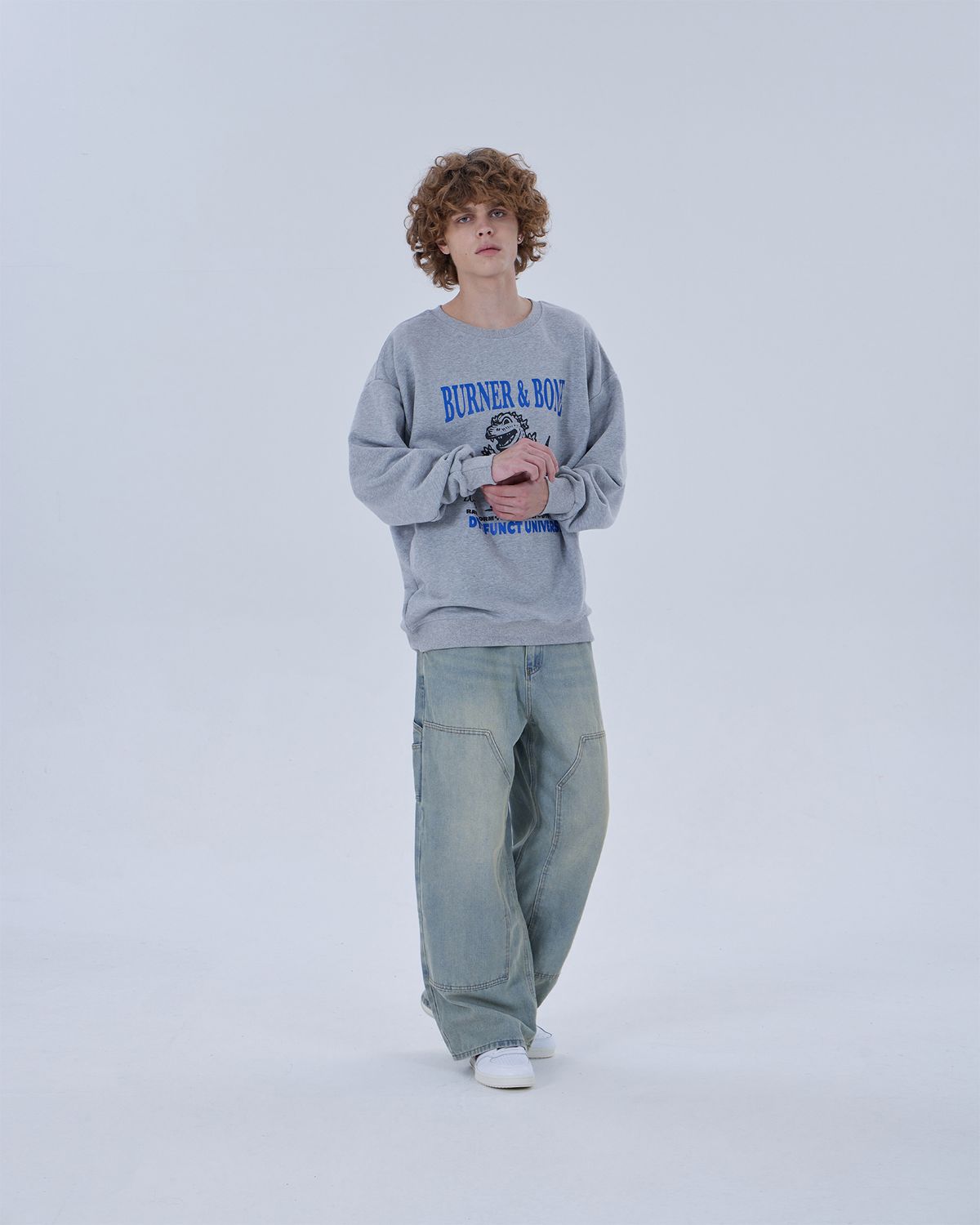 디스펑트(DYSFUNCT) BURNER & BONE SWEATSHIRT (GRAY)