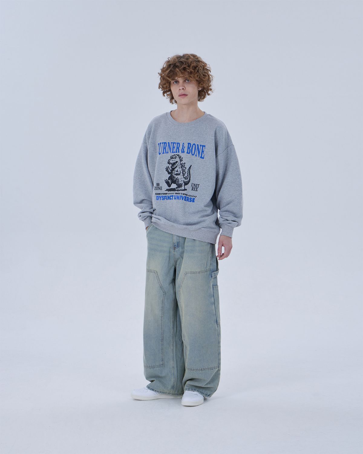 디스펑트(DYSFUNCT) BURNER & BONE SWEATSHIRT (GRAY)
