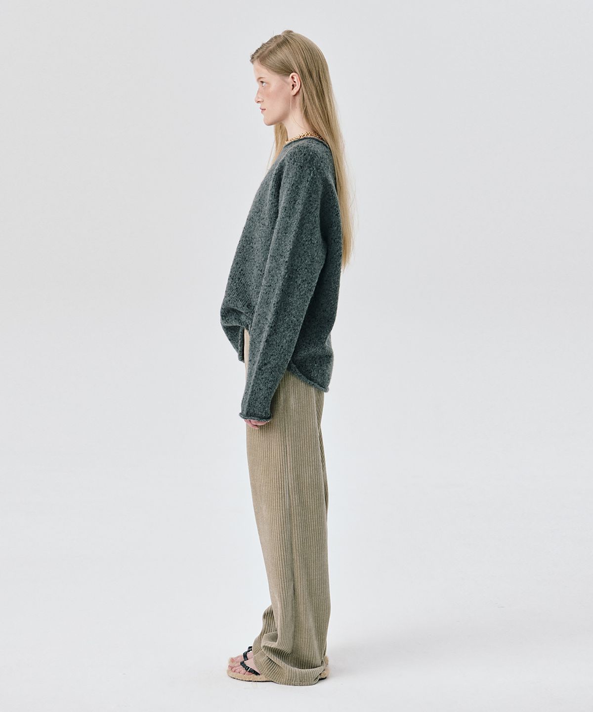 분더캄머(WNDERKAMMER) Corduroy Straight Pants_Khaki(코듀로이 스트레이트 팬츠_카키)