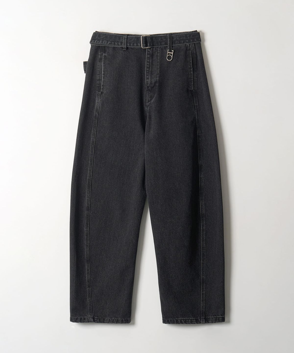 디써티원(DTHIRTYONE) Belted Wide-Curved Denim Pants (WASHED BLACK)