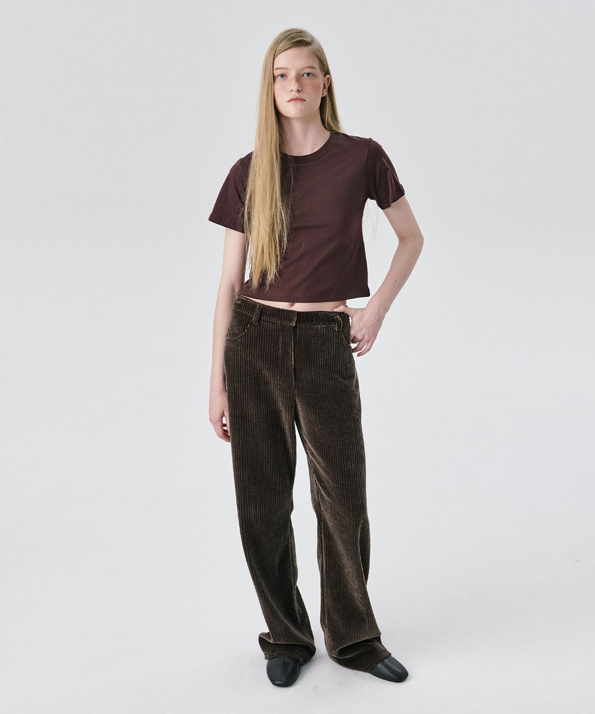 분더캄머(WNDERKAMMER) Corduroy Straight Pants_Brown(코듀로이 스트레이트 팬츠_브라운)