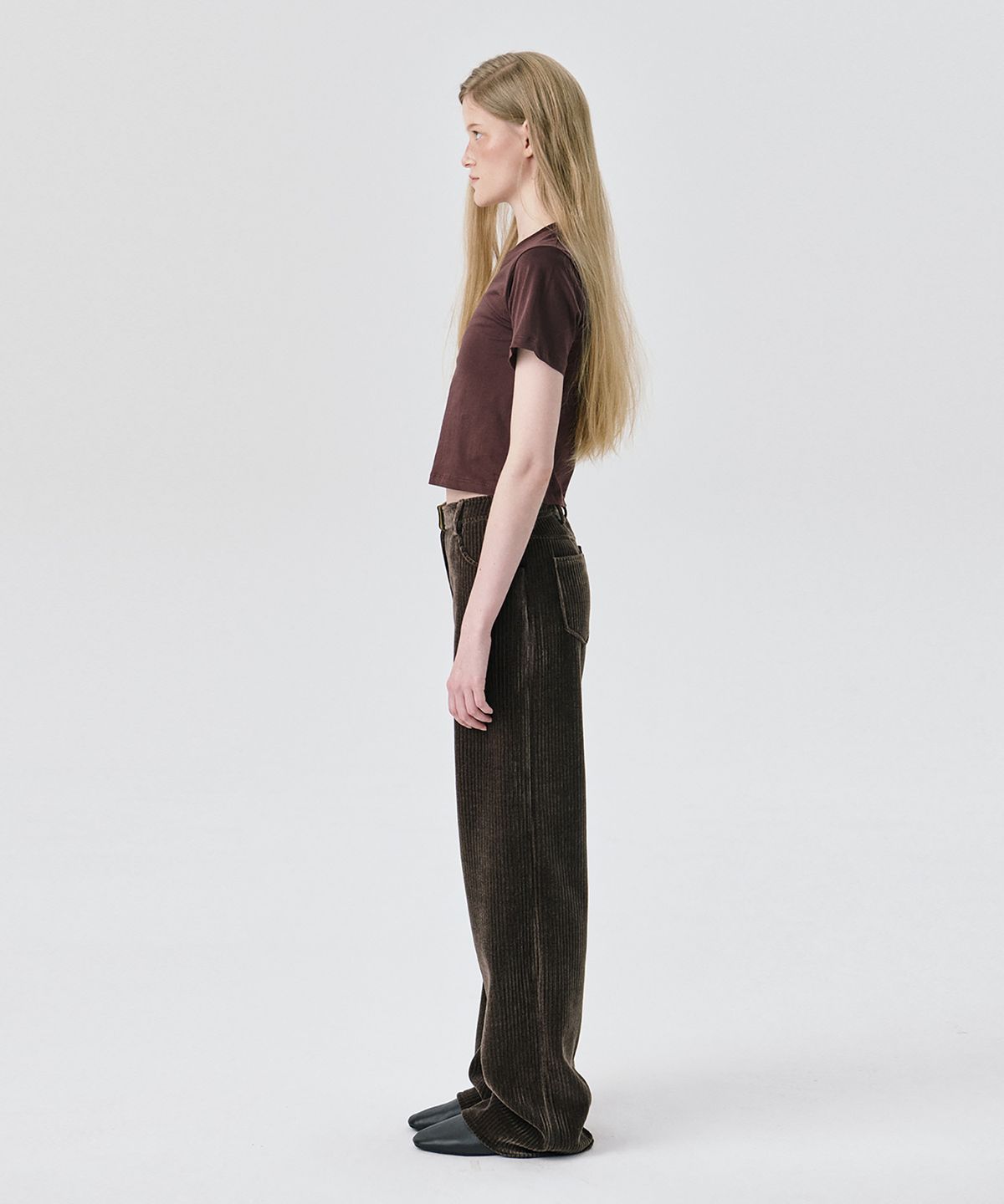 분더캄머(WNDERKAMMER) Corduroy Straight Pants_Brown(코듀로이 스트레이트 팬츠_브라운)