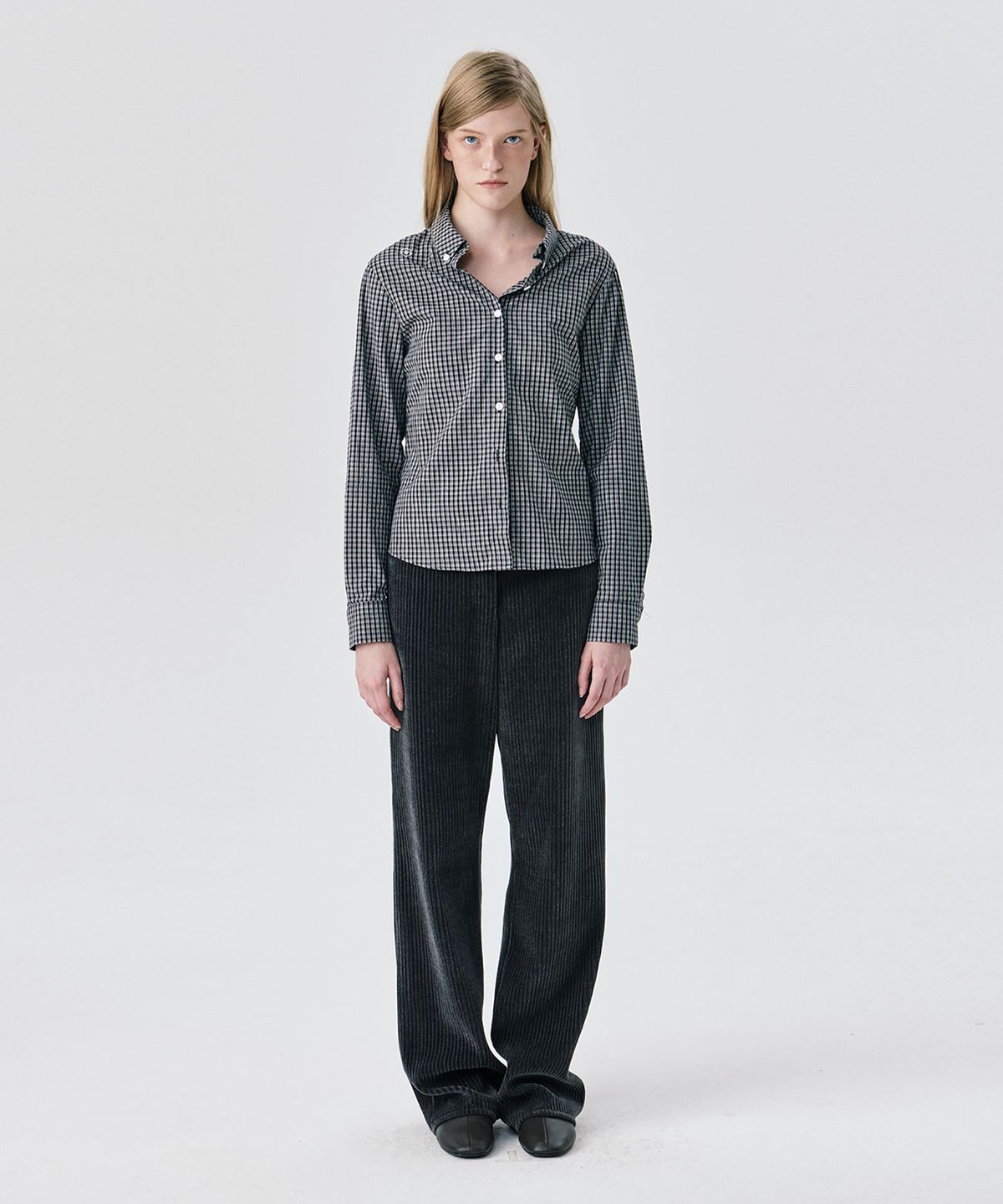 분더캄머(WNDERKAMMER) Corduroy Straight Pants_Dark Grey(코듀로이 스트레이트 팬츠_다크 그레이)