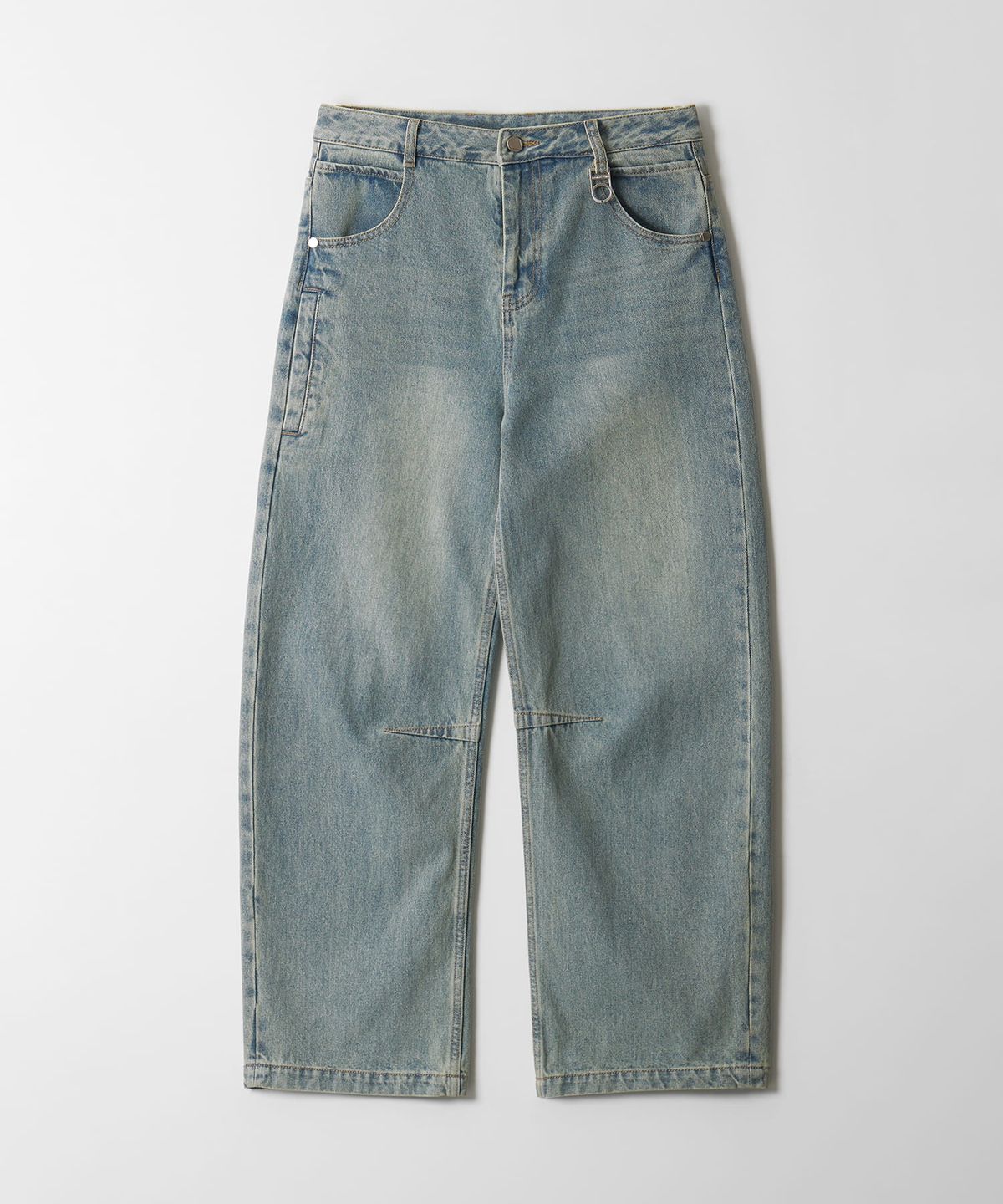 디써티원(DTHIRTYONE) Tool Pocket Wide-Curved Denim Pants (LIGHT BLUE)