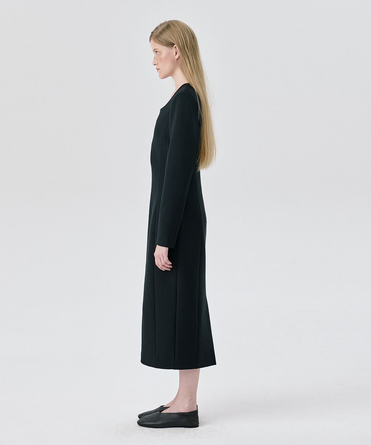분더캄머(WNDERKAMMER) Ponte Fitted Dress_Black(분또 피티드 드레스_블랙)