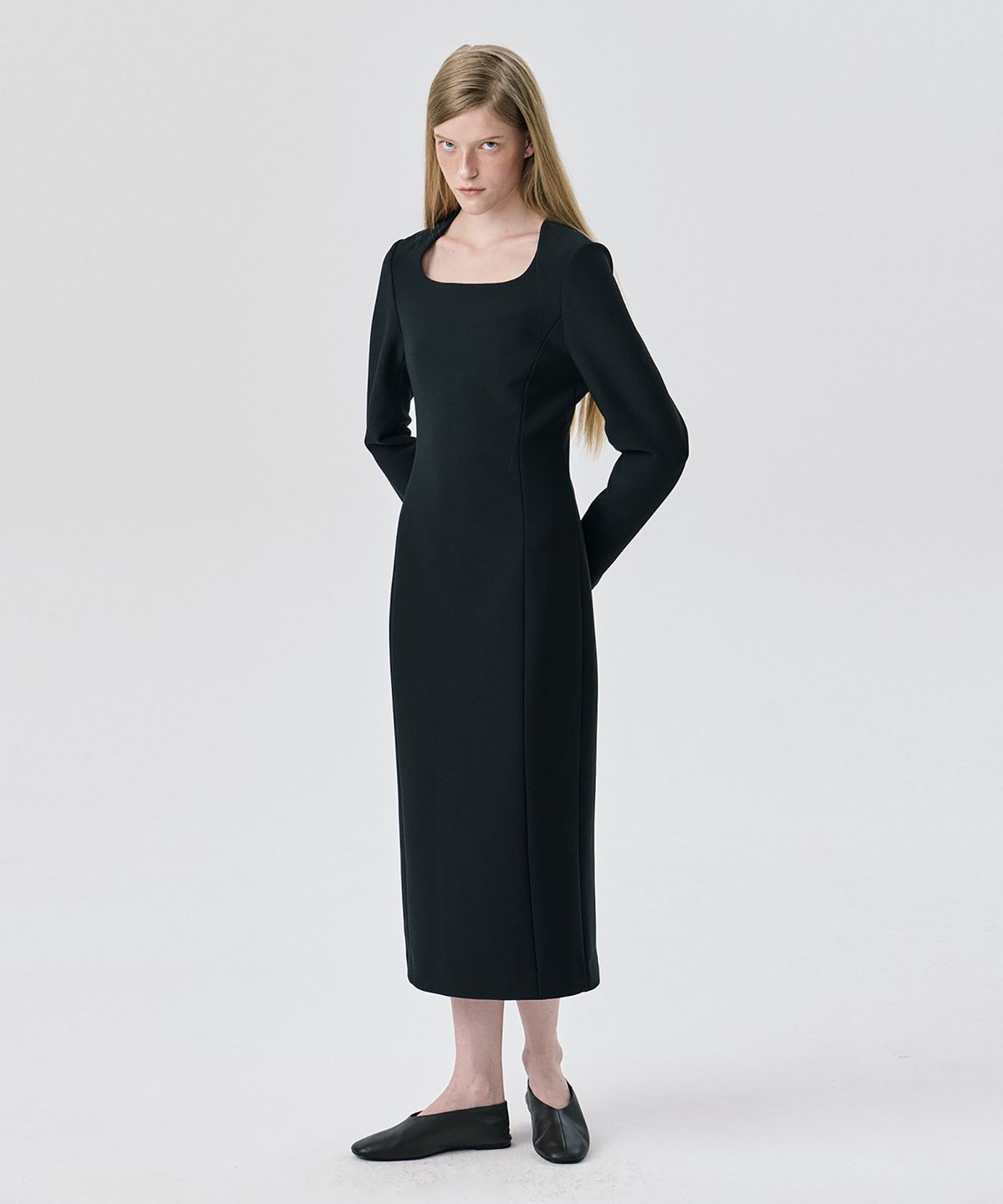 분더캄머(WNDERKAMMER) Ponte Fitted Dress_Black(분또 피티드 드레스_블랙)