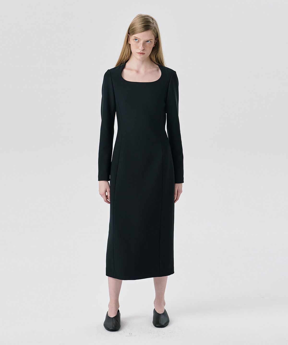 분더캄머(WNDERKAMMER) Ponte Fitted Dress_Black(분또 피티드 드레스_블랙)