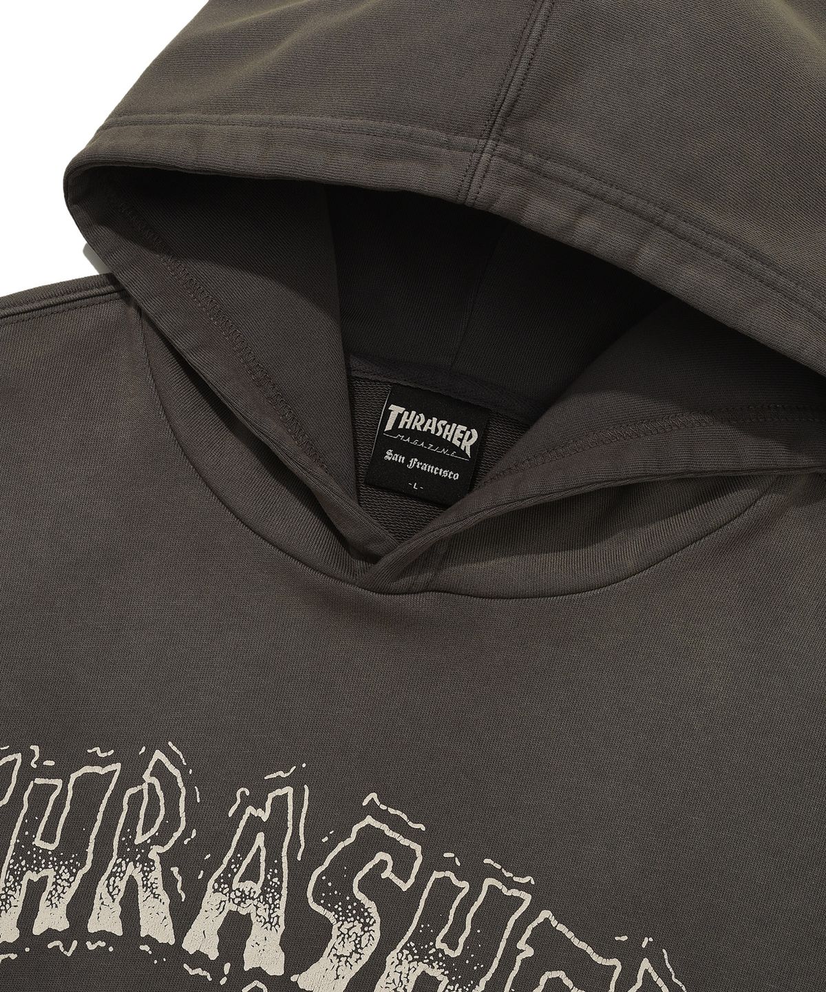 트레셔(THRASHER) 와이어 오버다잉 후디 차콜