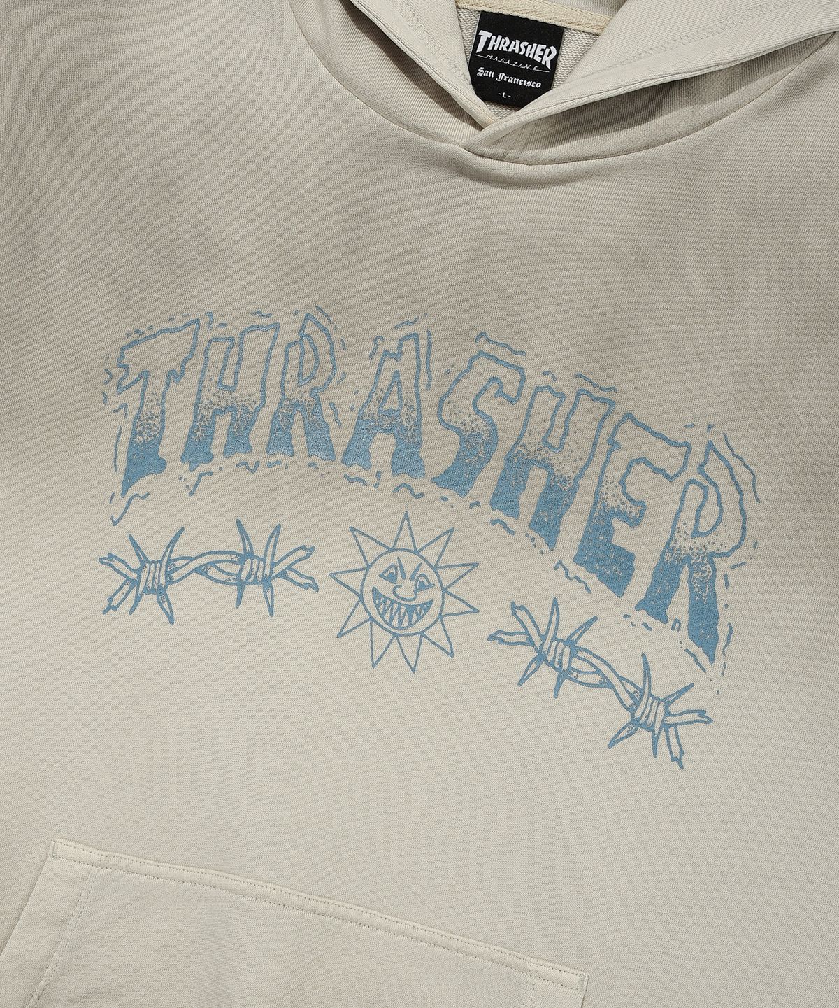 트레셔(THRASHER) 와이어 오버다잉 후디 라이트 그레이
