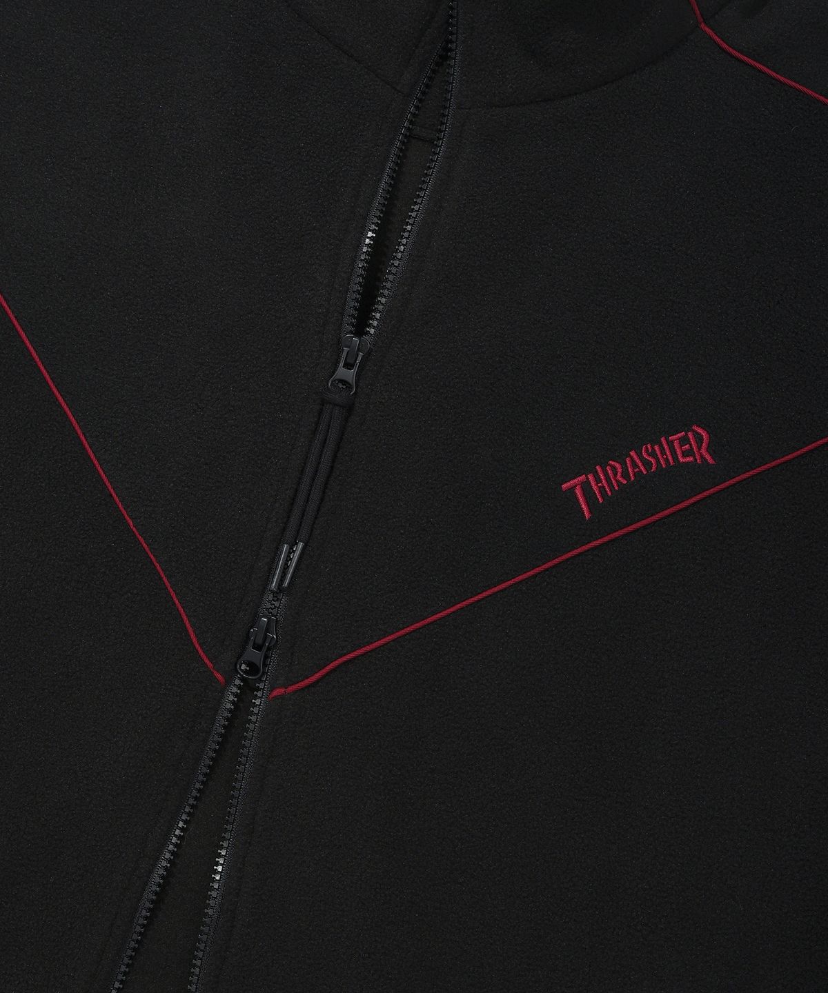 트레셔(THRASHER) 매거진 플리스 트랙 하이넥 집업 블랙