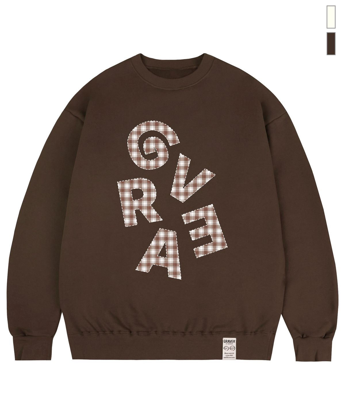 그레이버(GRAVER) [UNISEX]G CHECK 맨투맨_2color