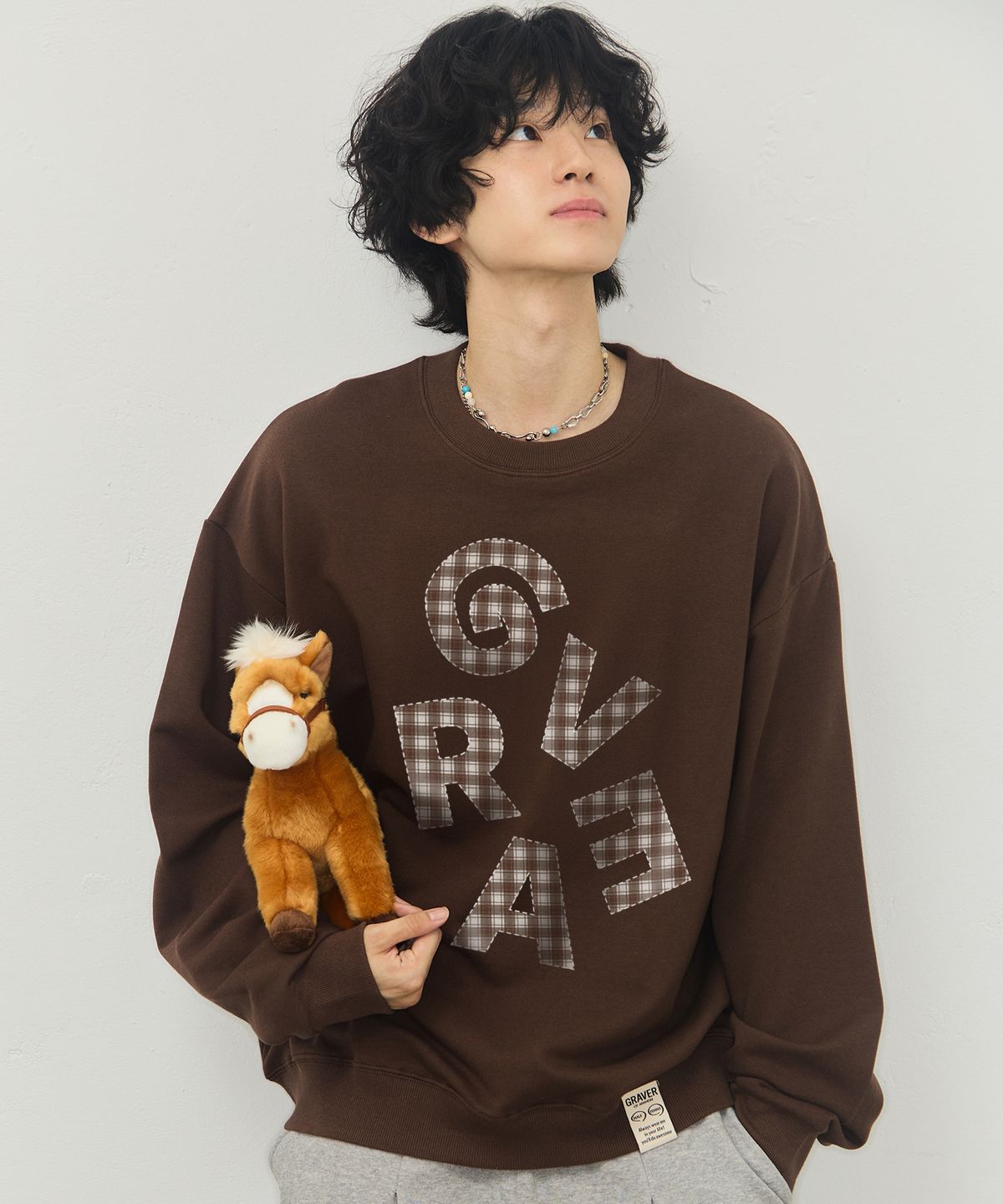 그레이버(GRAVER) [UNISEX]G CHECK 맨투맨_2color