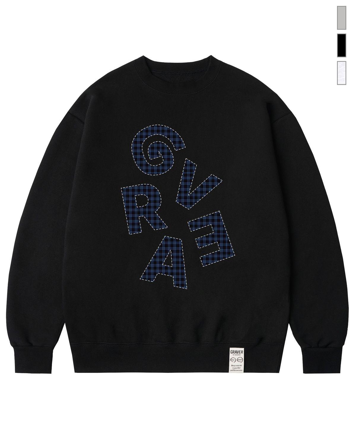 그레이버(GRAVER) [UNISEX]G CHECK 맨투맨_3color