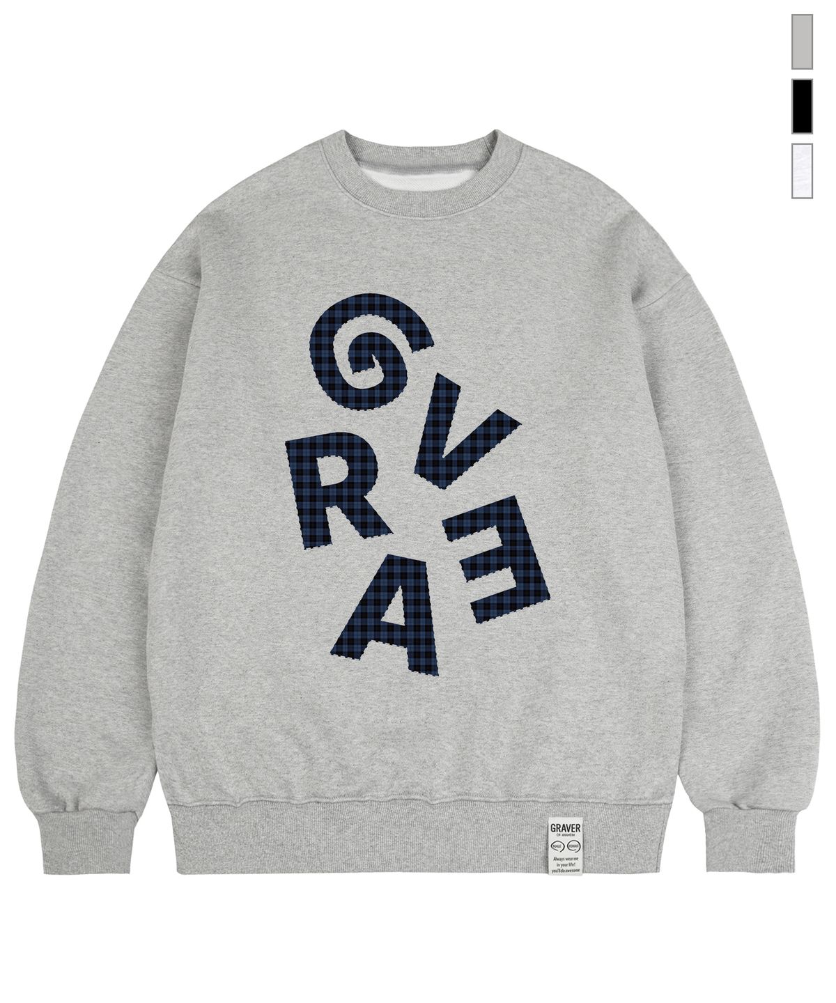 그레이버(GRAVER) [UNISEX]G CHECK 맨투맨_3color