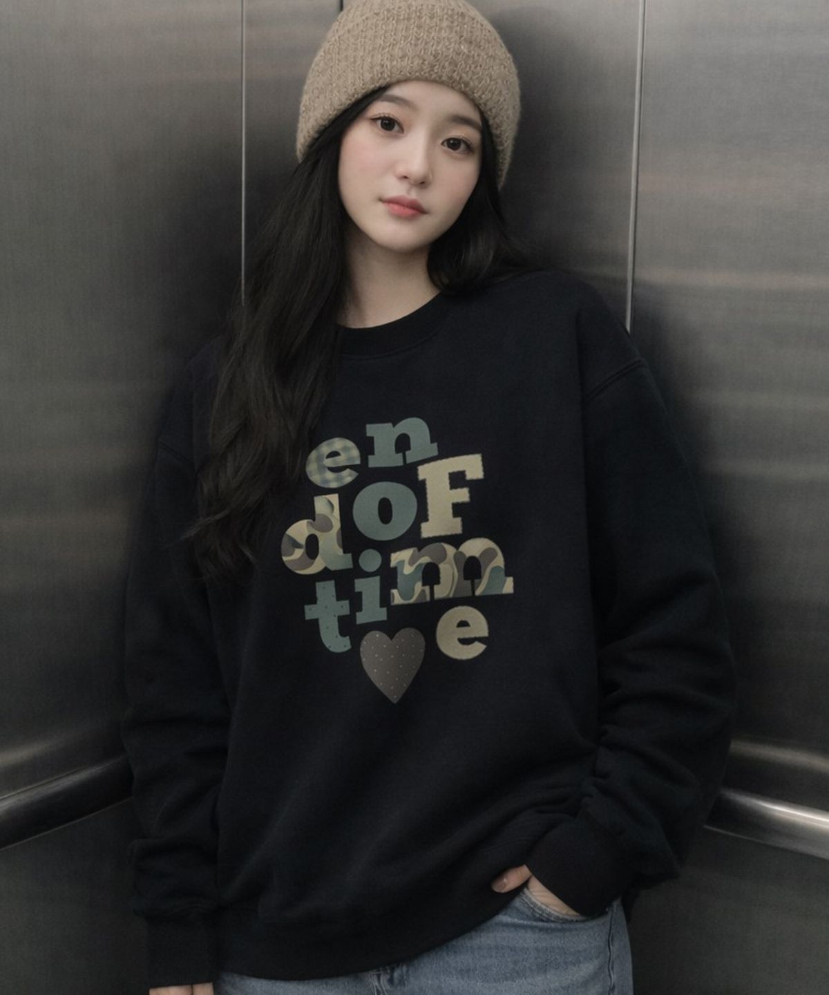 그레이버(GRAVER) [UNISEX]카모 END OF TIME 맨투맨_6color
