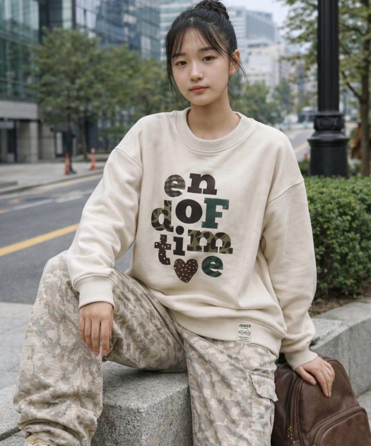 그레이버(GRAVER) [UNISEX]카모 END OF TIME 맨투맨_6color