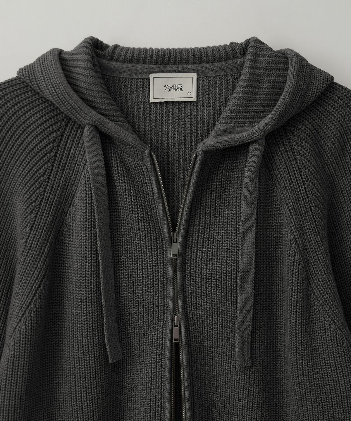 어나더 오피스(ANOTHER OFFICE) Hooded Knit Parka (Heather charcoal)