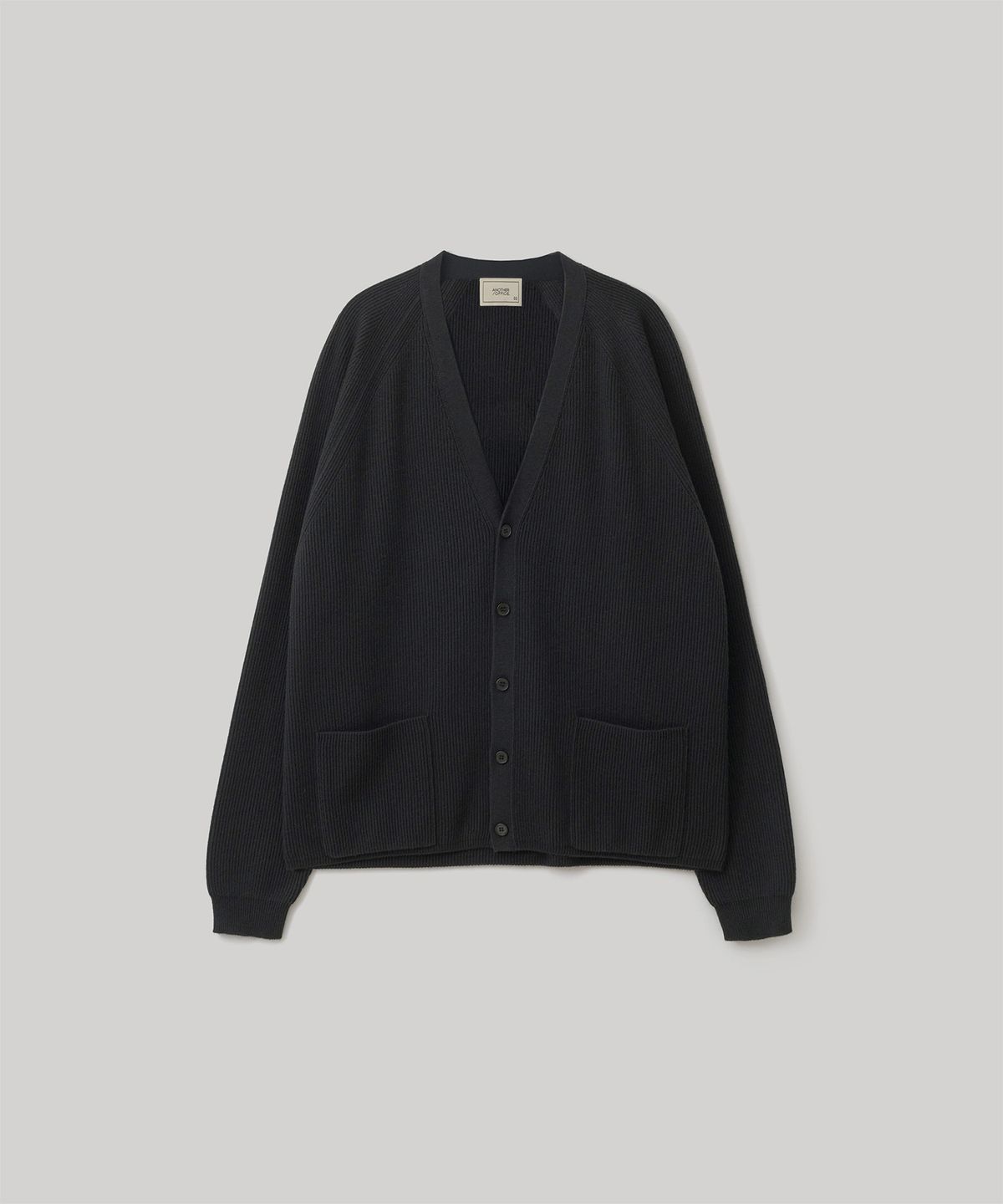 어나더 오피스(ANOTHER OFFICE) Doubleface V-Neck Cardigan (Black)