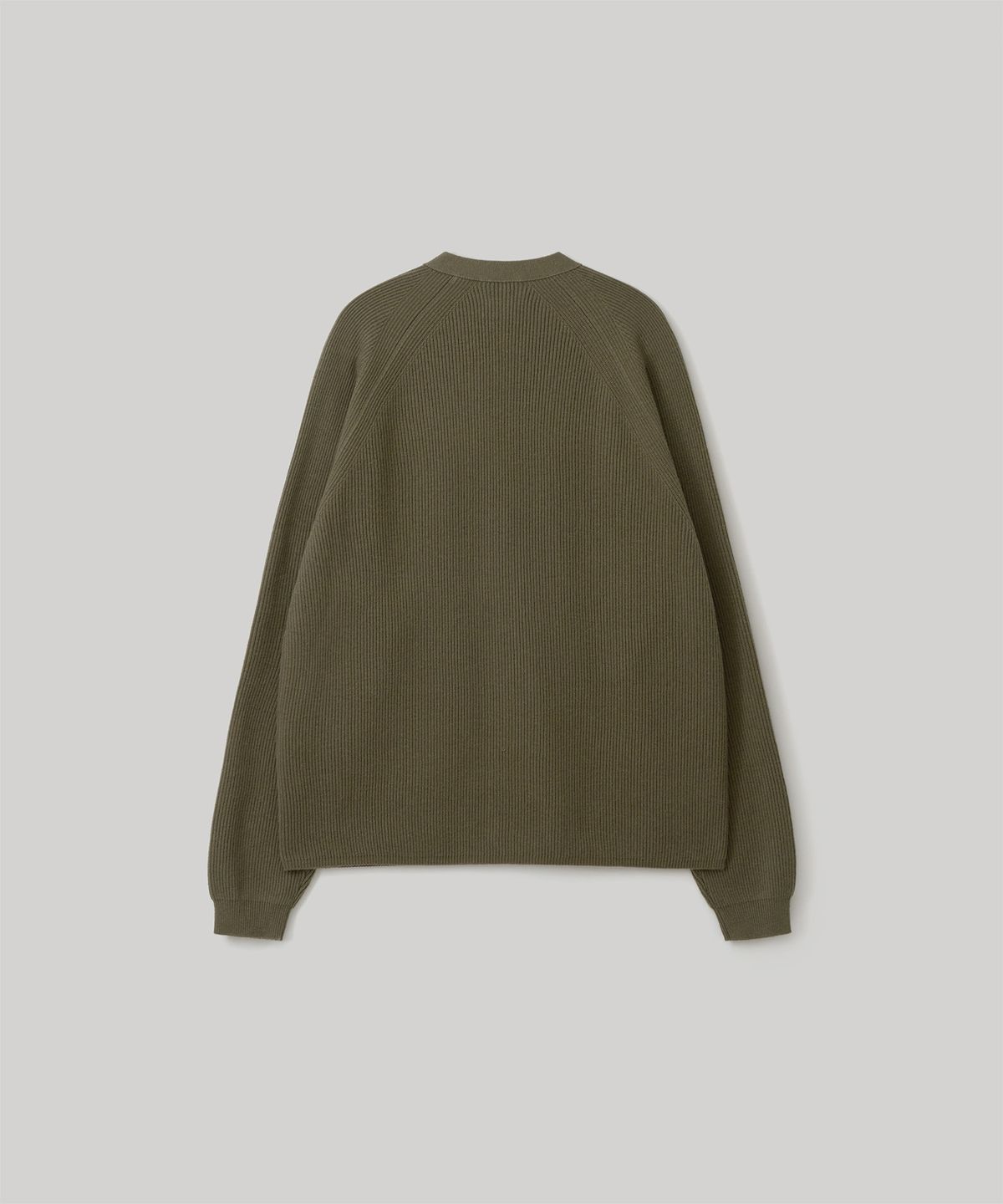 어나더 오피스(ANOTHER OFFICE) Doubleface V-Neck Cardigan (Moss khaki)