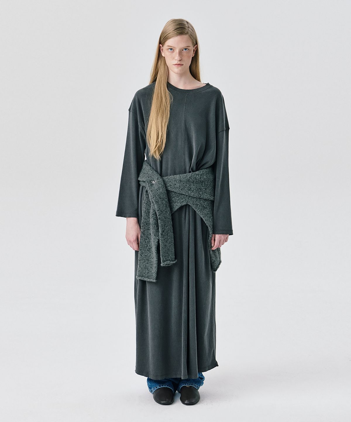 분더캄머(WNDERKAMMER) 25 Jersey Long Dress_Dark Grey(25 저지 롱 드레스_다크 그레이)