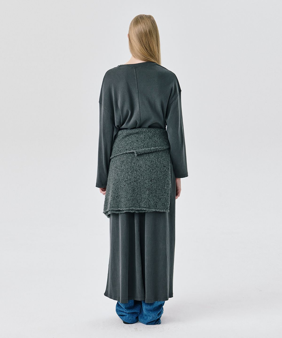 분더캄머(WNDERKAMMER) 25 Jersey Long Dress_Dark Grey(25 저지 롱 드레스_다크 그레이)