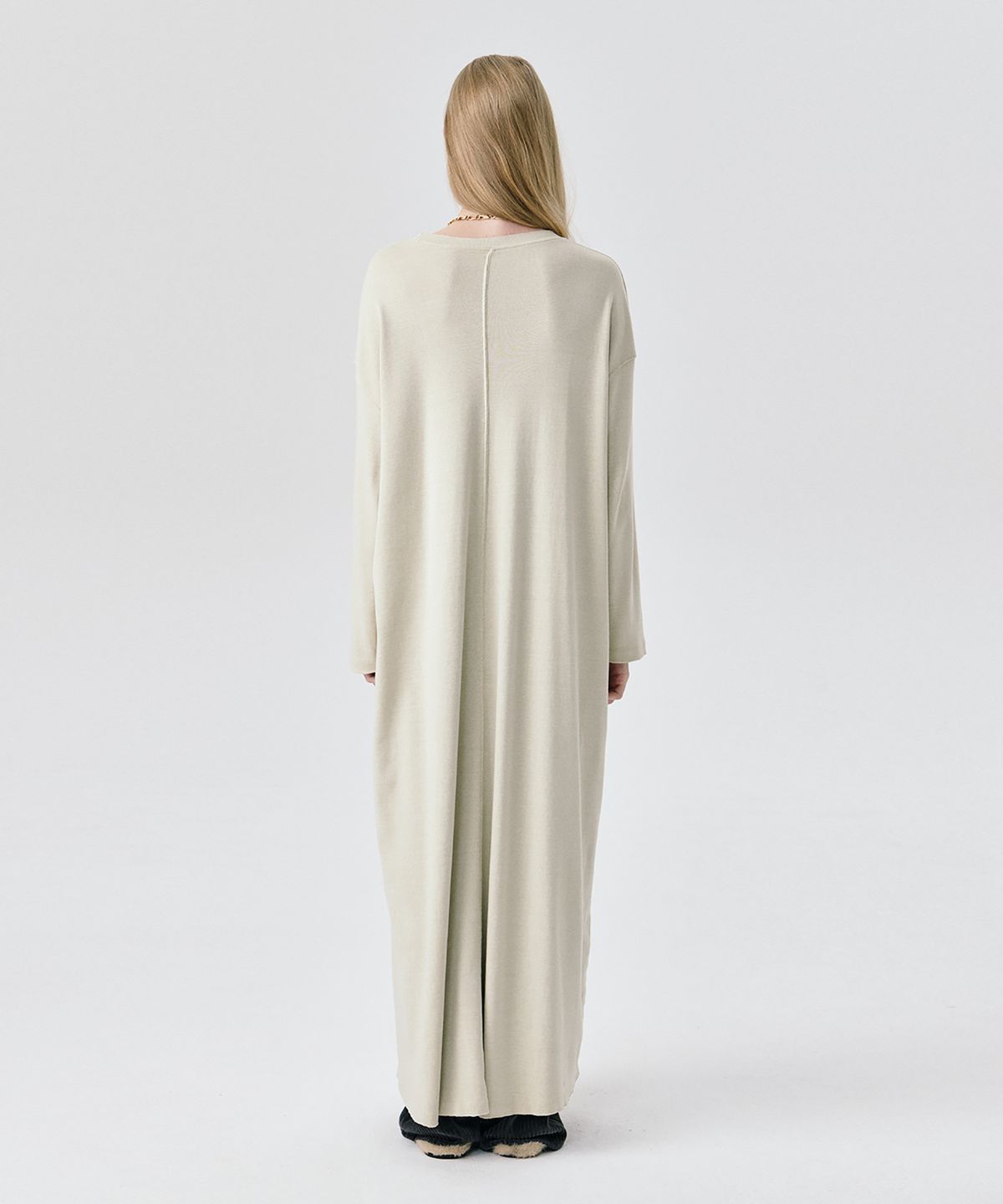 분더캄머(WNDERKAMMER) 25 Jersey Long Dress_Light Khaki(25 저지 롱 드레스_라이트 카키)