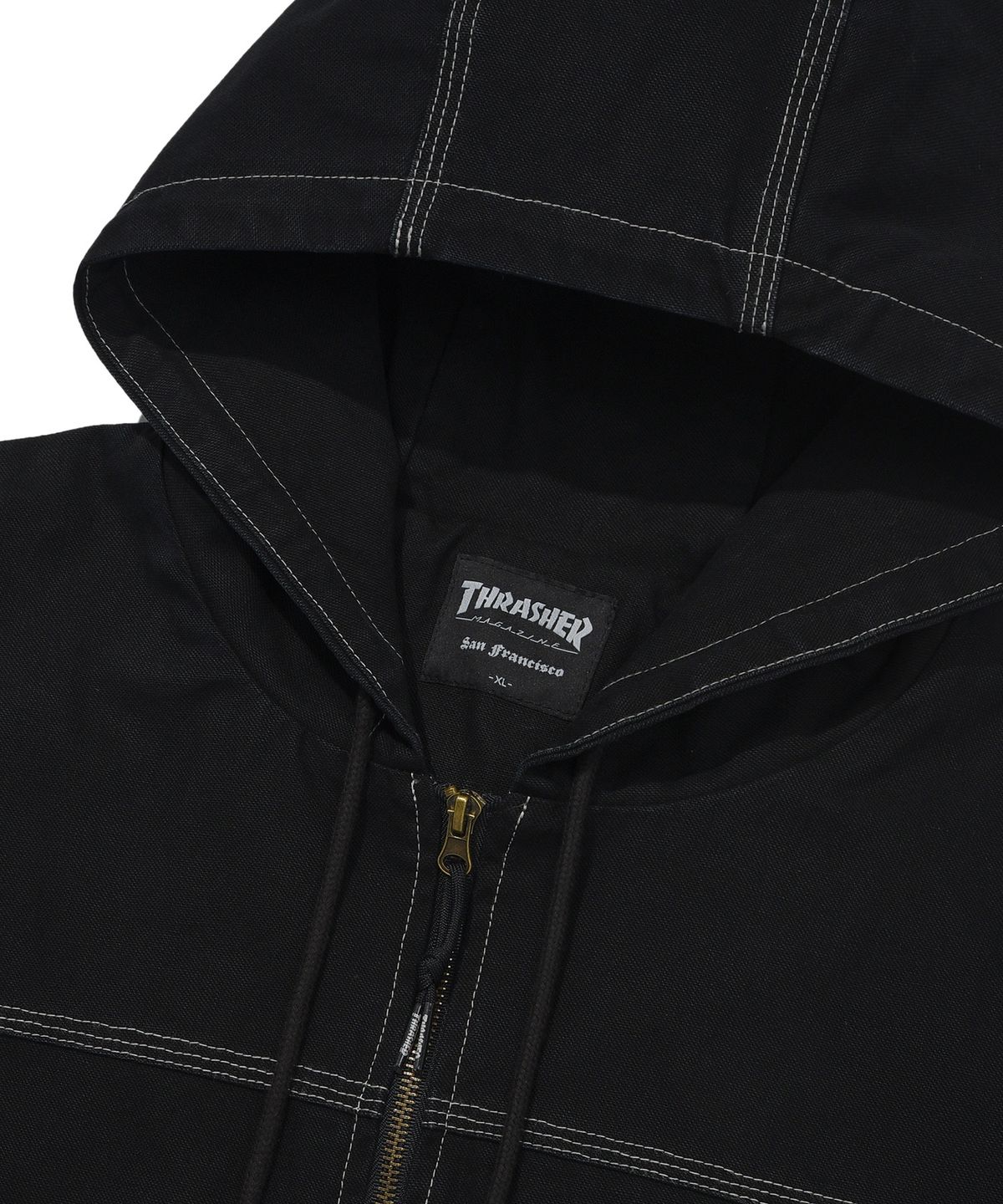 트레셔(THRASHER) 플레임 스티치 워크자켓 블랙