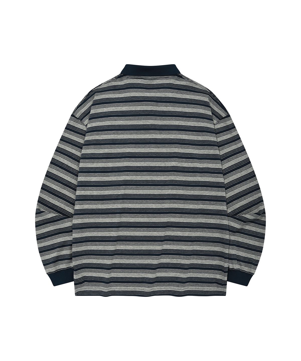 트레셔(THRASHER) 카라 스트라이프 롱 슬리브 네이비