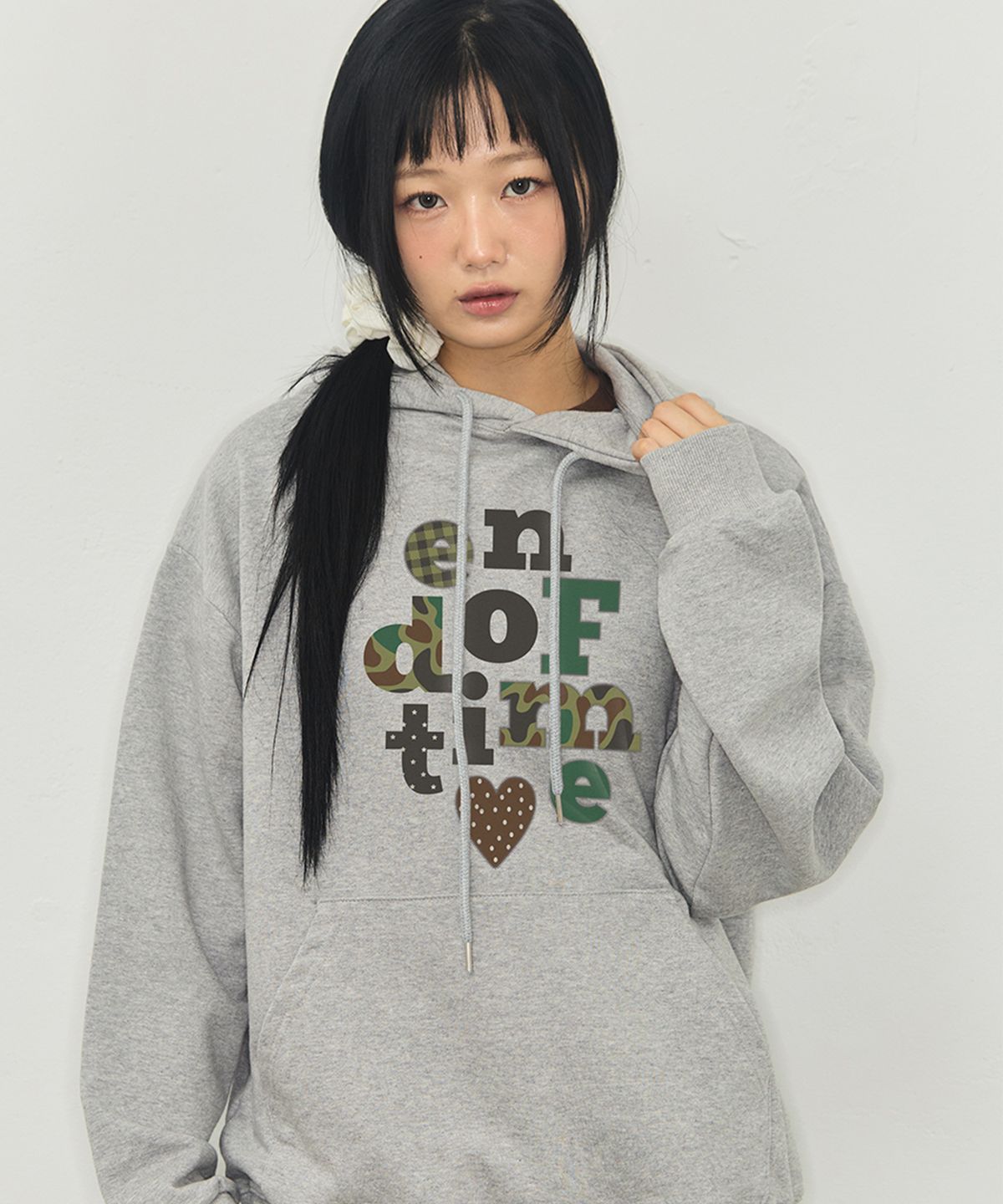 그레이버(GRAVER) [UNISEX]카모 END OF TIME 후드티_3color