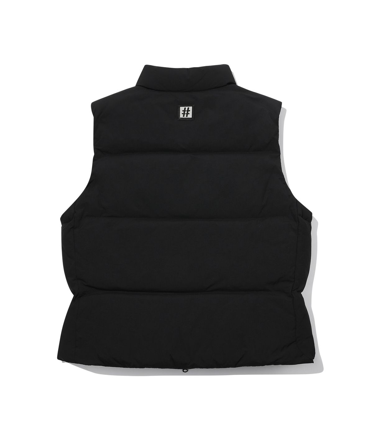빈트릴(BEENTRILL) 와펜 하이넥 숏패딩 베스트(블랙)