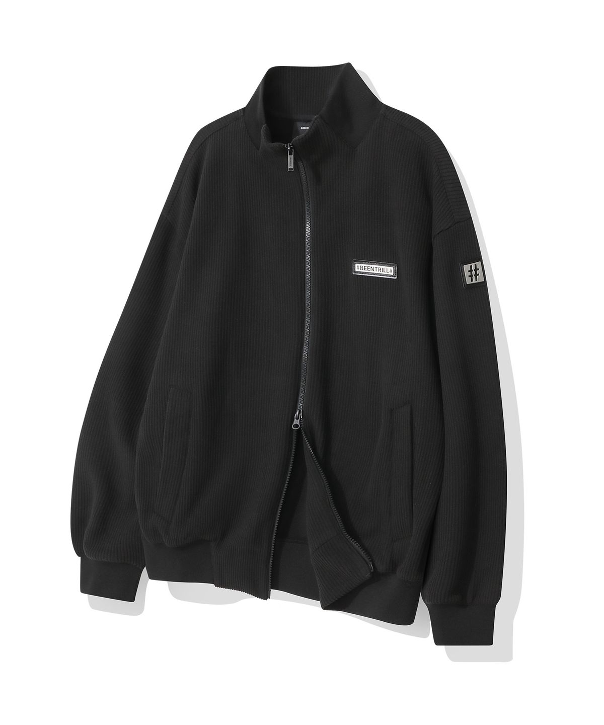 빈트릴(BEENTRILL) 코듀로이 플리스 스탠드 카라 집업(블랙)