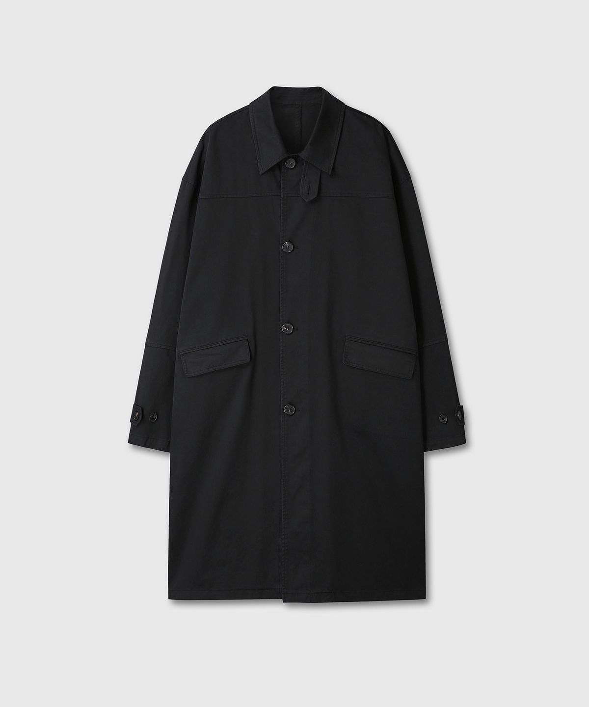 다이브인(DIVEIN) WASHED COTTON MAC COAT (BLACK)