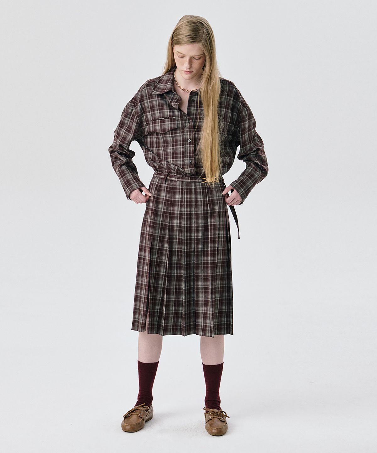 분더캄머(WNDERKAMMER) Oversized Shirt_Brown(오버사이즈 셔츠_브라운)