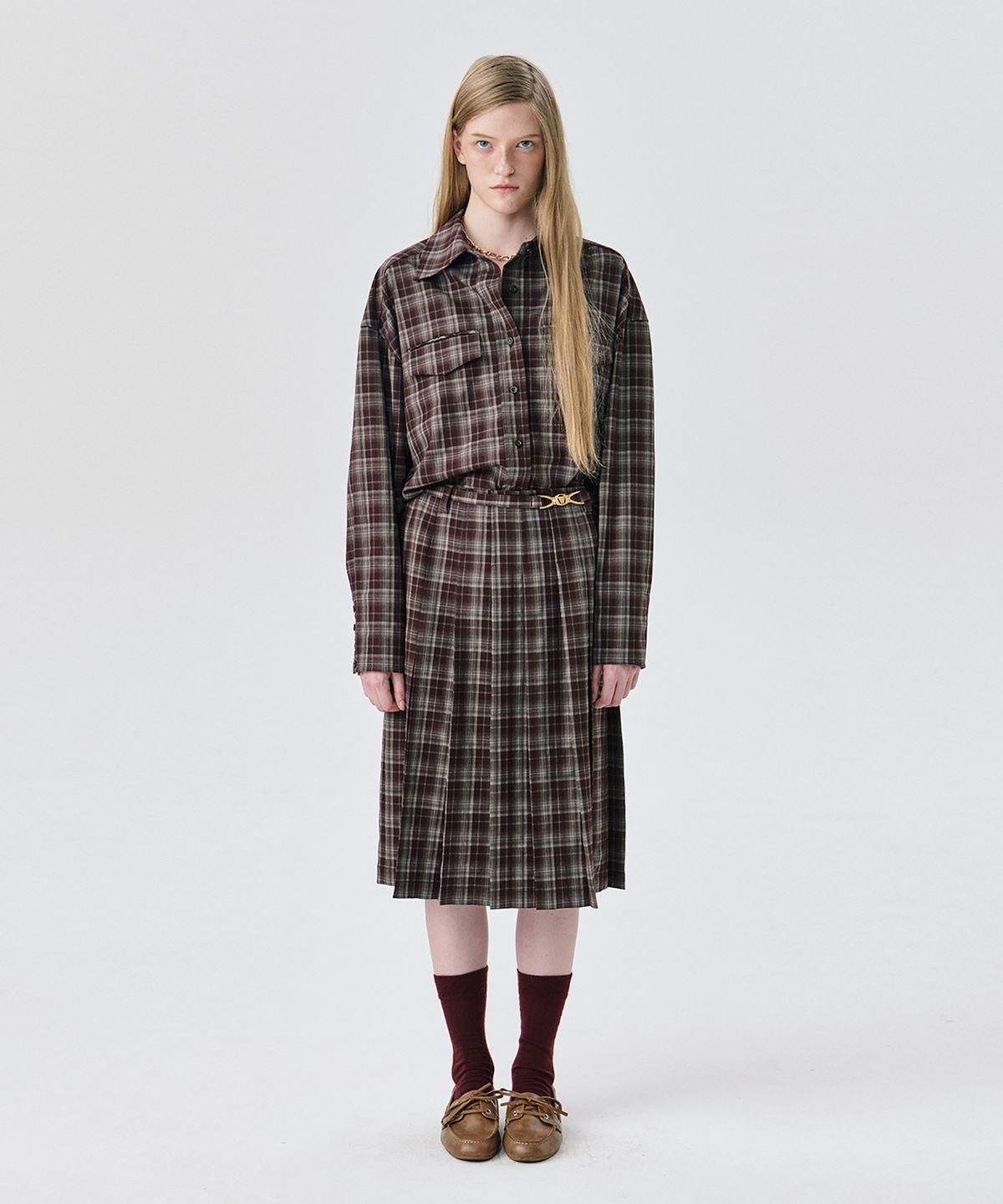 분더캄머(WNDERKAMMER) Oversized Shirt_Brown(오버사이즈 셔츠_브라운)