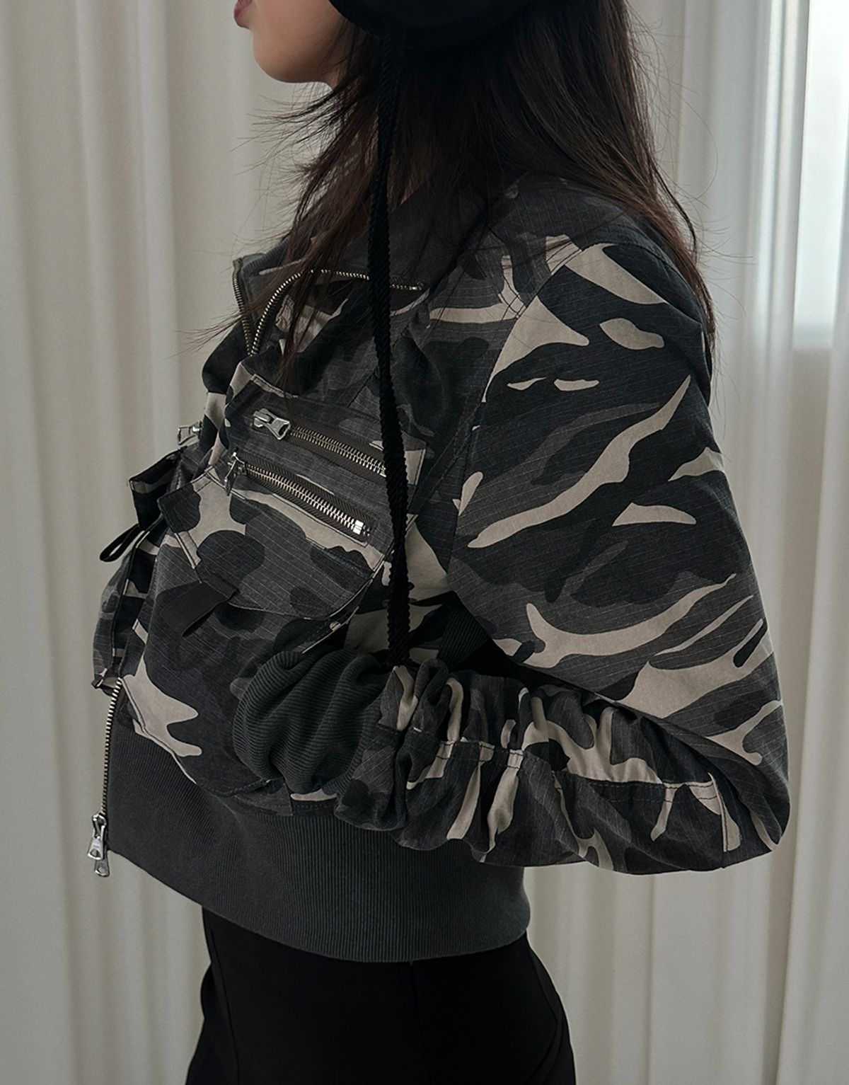 리게(RIGHE) SHIRRING JACKET CAMO