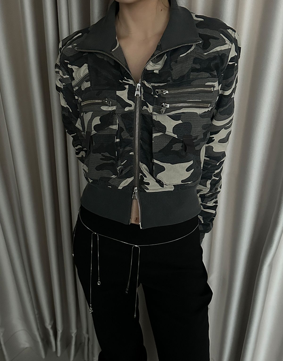 리게(RIGHE) SHIRRING JACKET CAMO