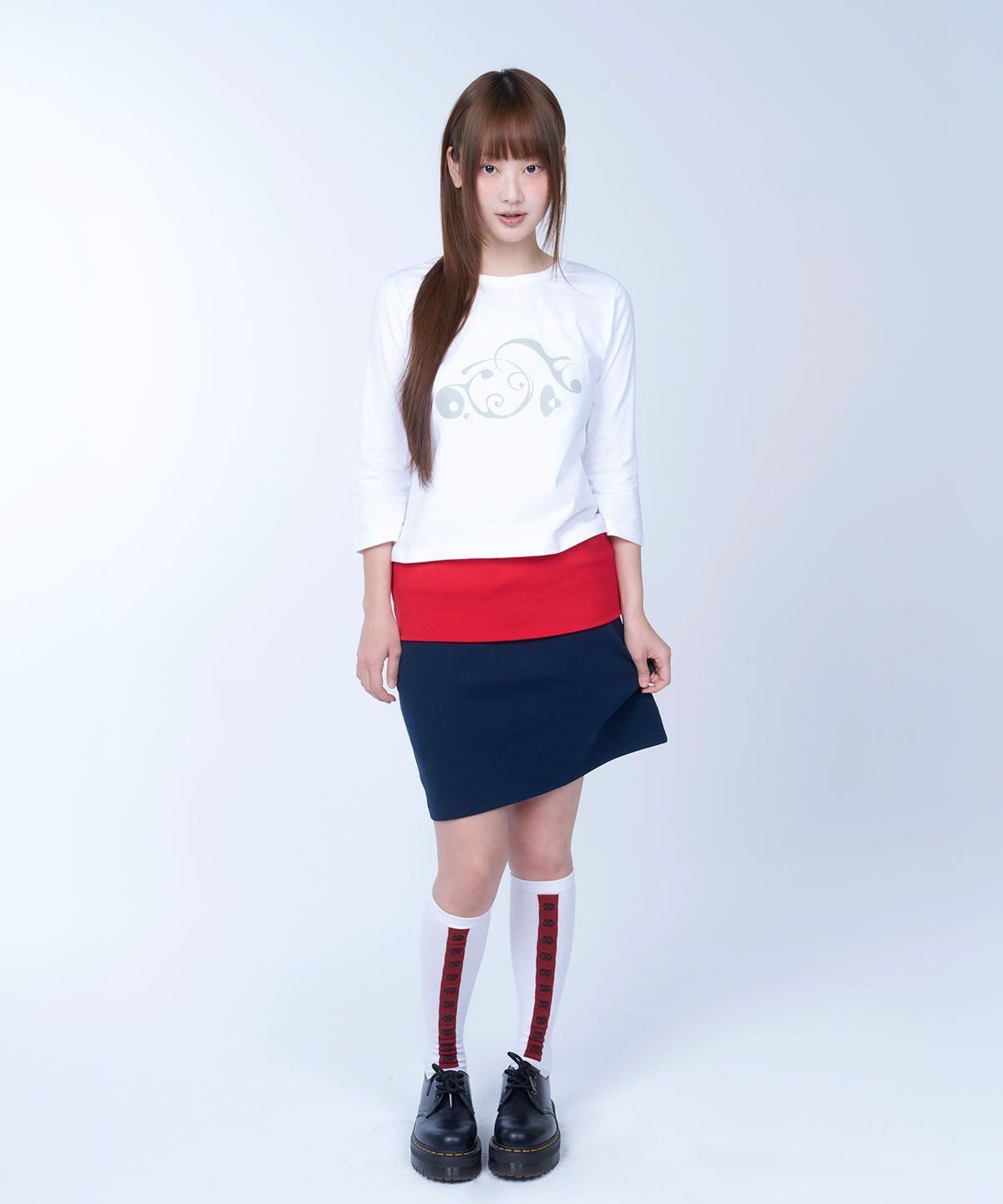 라이라이(LYELYE) Symbol stamp knee high socks (2COLOR)
