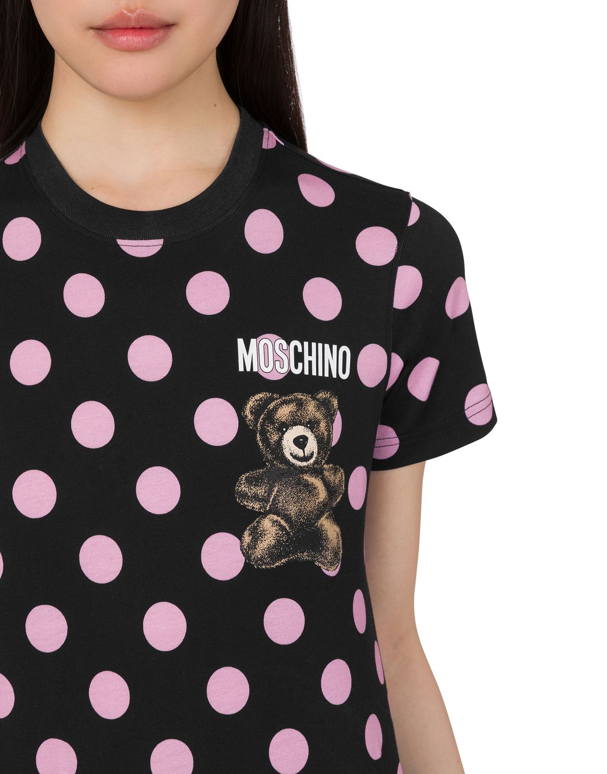 모스키노(MOSCHINO) 테디베어 스몰 도트 코튼 반팔티셔츠