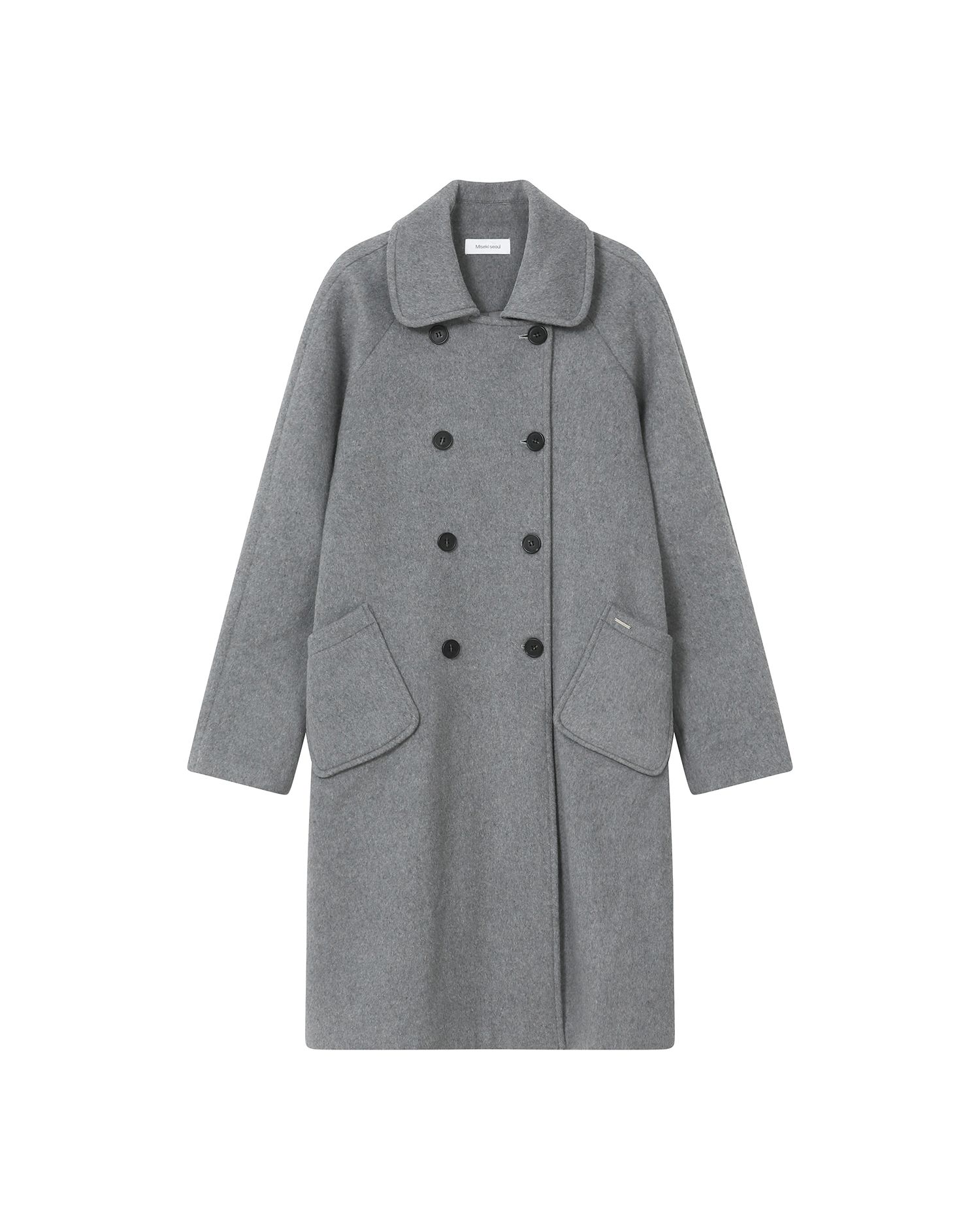 MUSINSA | MISEKI SEOUL Double button long coat GREY