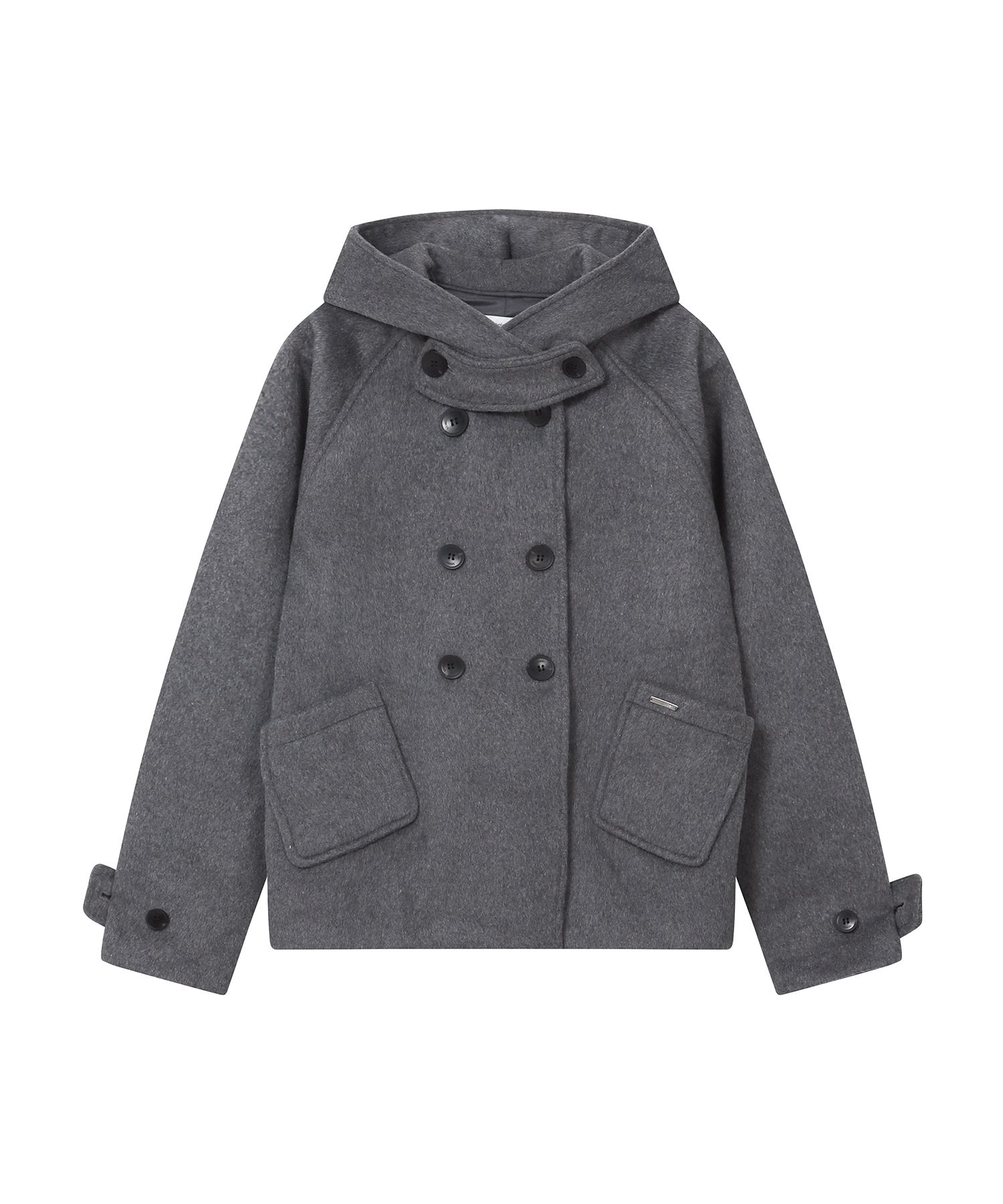 미세키서울(MISEKI SEOUL) Hoodie double button coat CHARCOAL