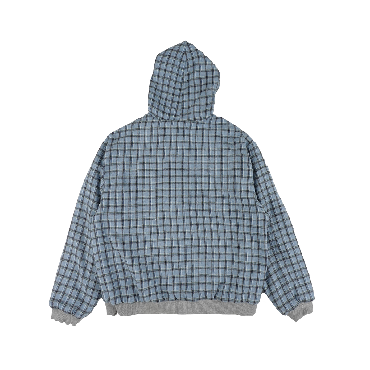 이알티알(ERTR) Reversible Check Hoodie Zip-Up Skyblue