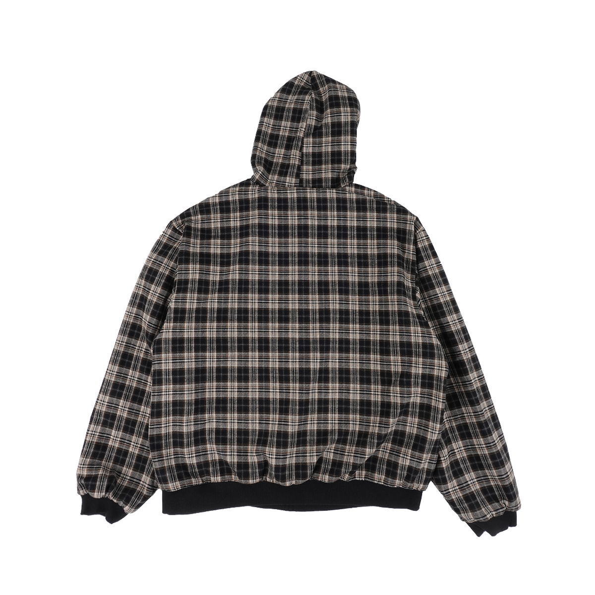 이알티알(ERTR) Reversible Check Hoodie Zip-Up Black